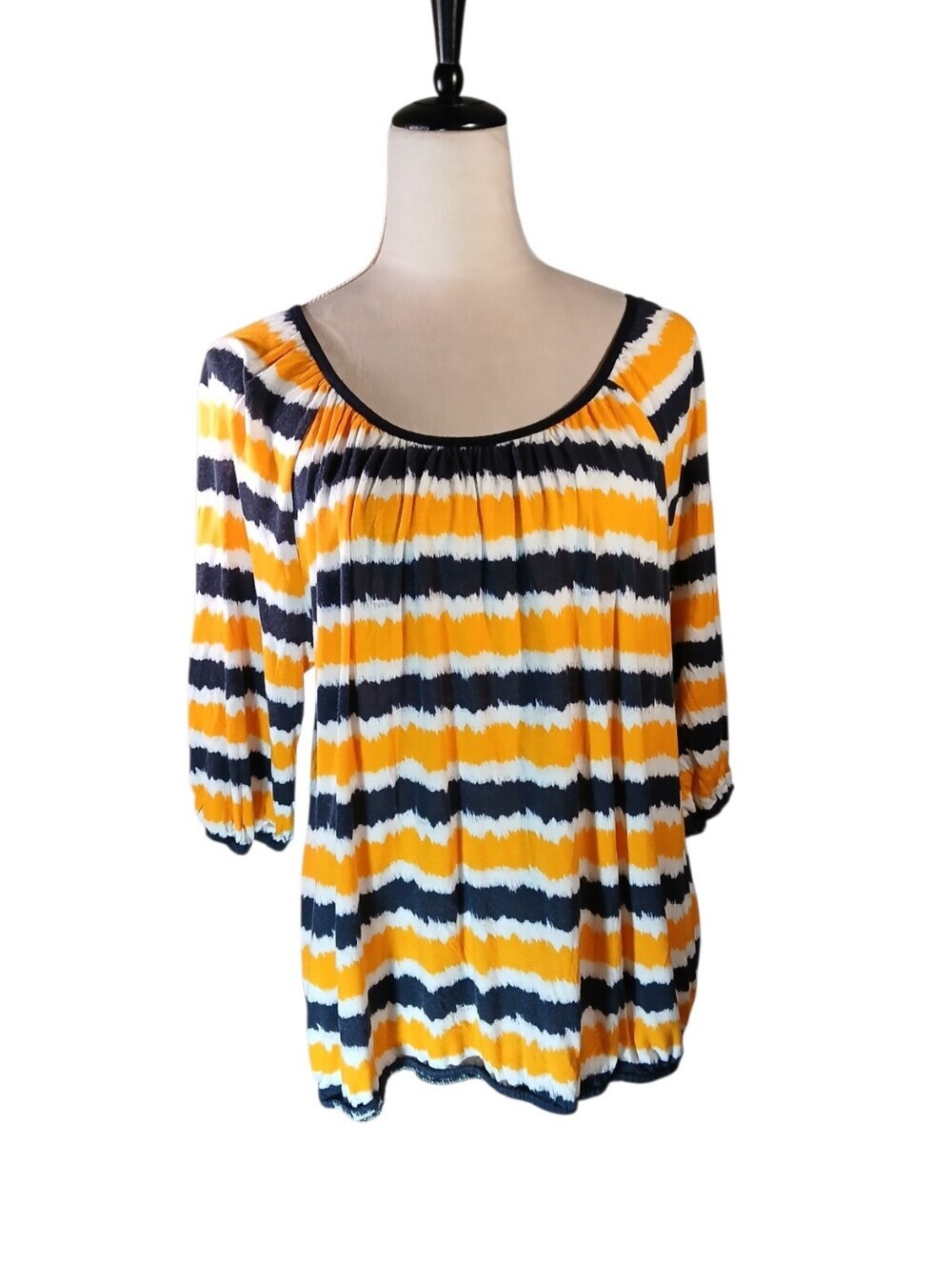 NWOT Michael Kors 3/4 Sleeves Tie Dye Look Peasant Blouse Sz 1X